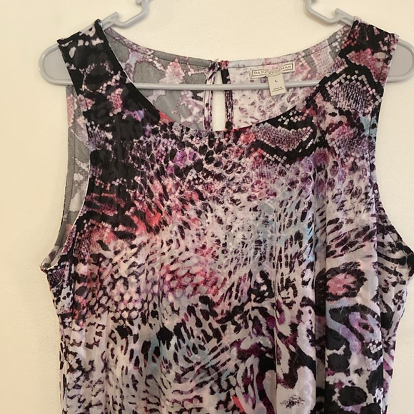 Dana Buchman Womens Fully Lined Shift Dress Purple Black Sleeveless Size Large - Picture 4 of 13